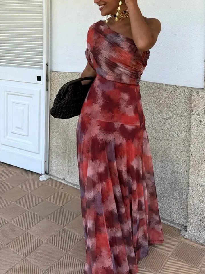 Γυναικείο φόρεμα με έναν ώμο από πλέγμα