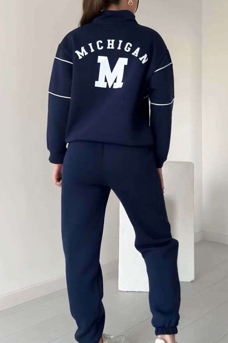 Γυναικείο casual σετ δύο τεμαχίων με μακριά μανίκια από καθαρό βαμβάκι