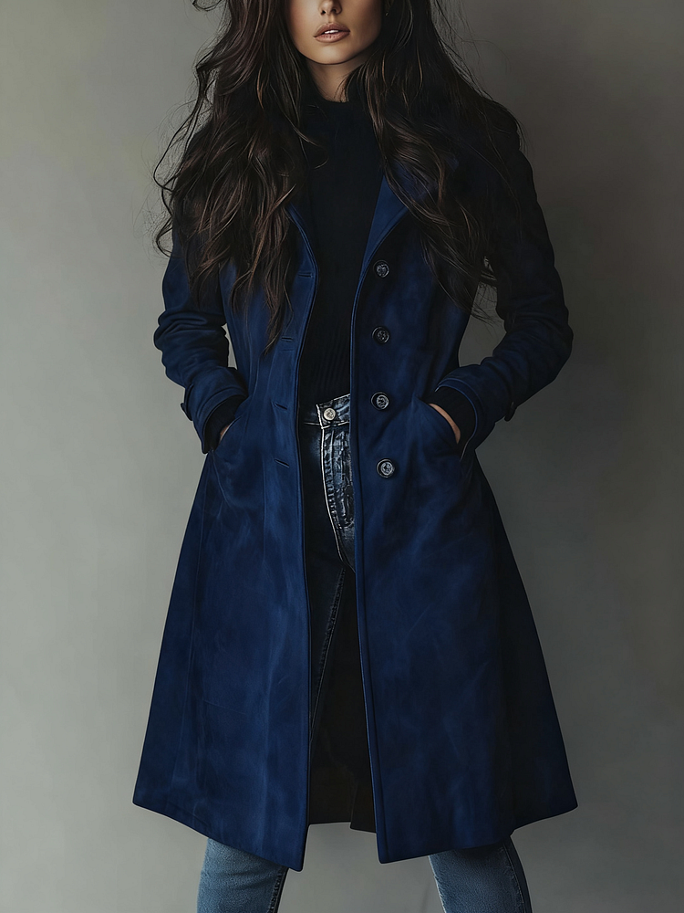 Κομψό, casual και ρετρό σουέτ trench coat