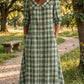 Vestido Xadrez Vintage para Mulher com Bolsos