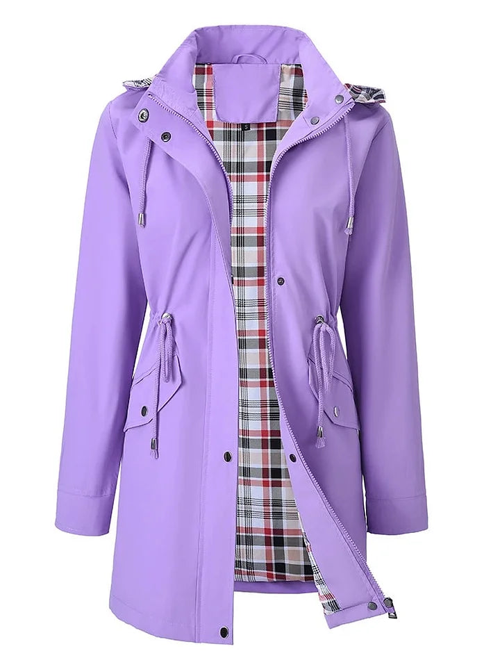 🍂Φθινοπωρινές Εκπτώσεις 49% 💗🧥Απολύτως Αδιάβροχο Γυναικείο Μπουφάν με Καρό 🍃